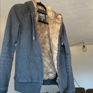 TNA faux fur lined hoodie